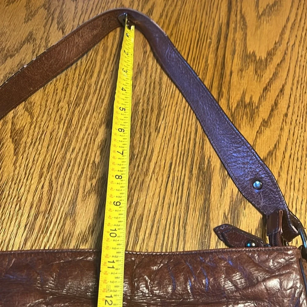 Victor vintage shoulder bag, leather soft rich brown